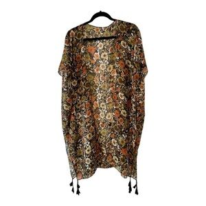 Beach Cover Up Boho Floral Kimono